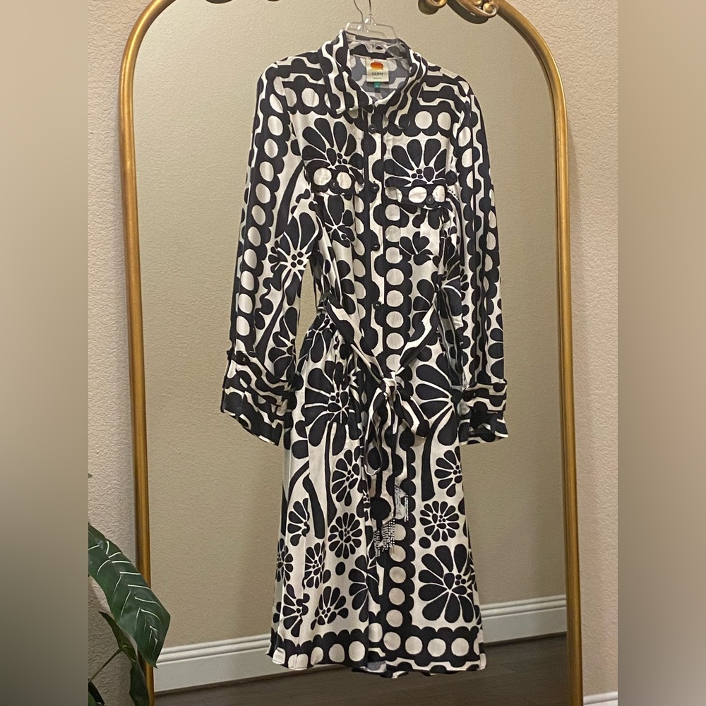 FARM Rio Black and White Midi Dress - Picture 4 of 16